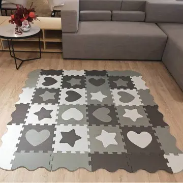 36 pcs Soft Thick EVA Interlocking Foam Floor Tiles with Fence