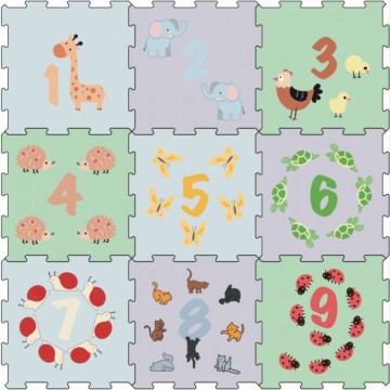 HONLOY Heat Transfer EVA Children's Educational Floor Mat BPA-Free EVA Foam Puzzle Mats Baby Play Mat Combining Numbers and Animals