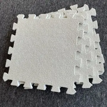 EVA foam floor mat supplier 30*30 cm white plush jigsaw puzzle mat Easy to clean DIY interlocking floor tiles