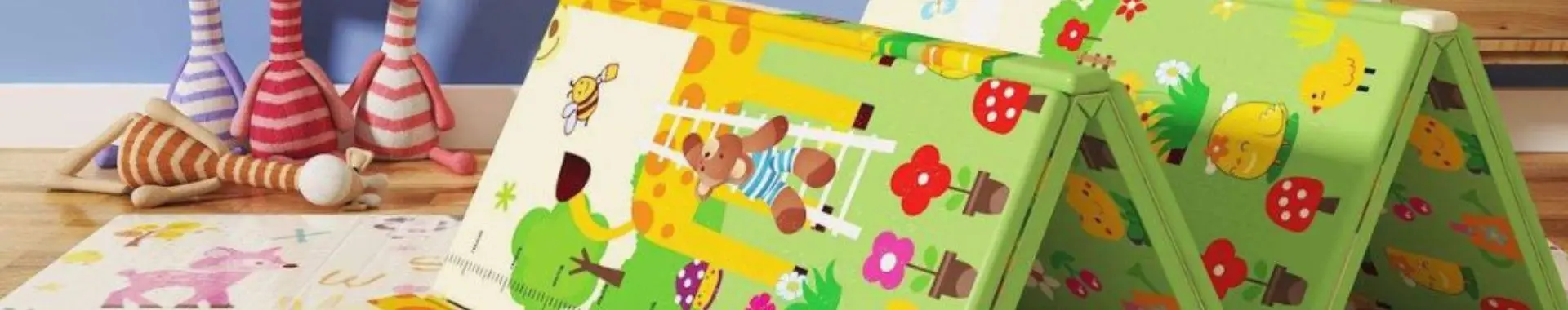 Factory Price Kids Soft Crawling Floor Mat XPE Foam Folding Play Mat With Handle Bag