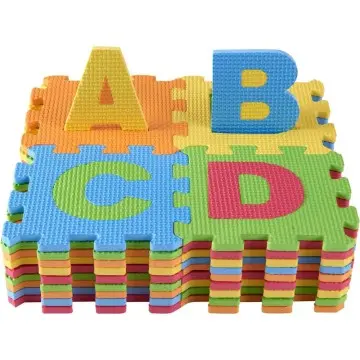 High Quality Non-toxic Natural Rubber Foam Indoor Crawling Children Play Mat Alphabetic Numbers Sports Puzzle Educational Floor